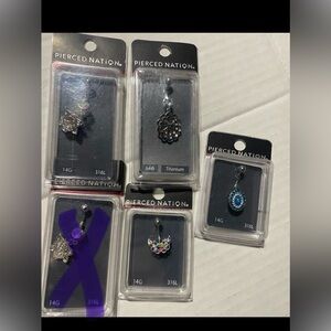 NEW Pierced Nation Body Jewelry Set of 4